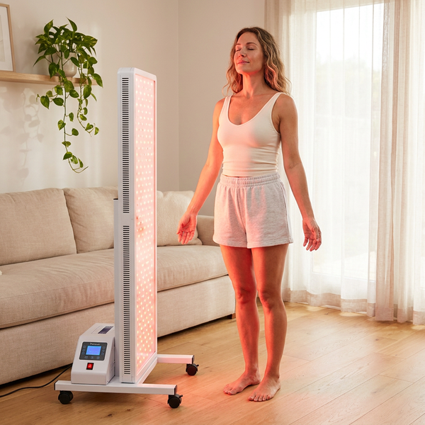 Red Light Therapy Panel Designed for Full-Body Treatment, 660nm-850nm Wavelengths, Mobile Design, Digital Controls